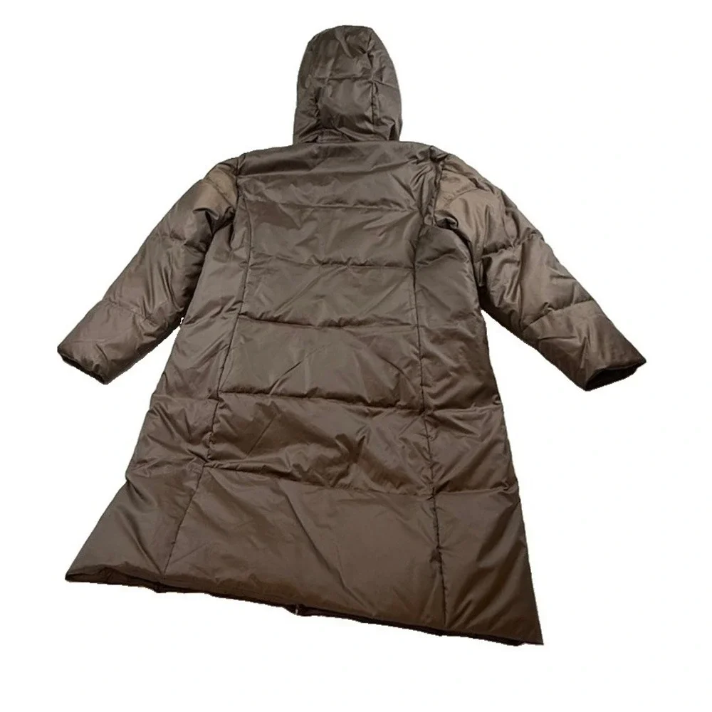 Relativity Down Fill Parka Jacket Coat Women's L Brown Full Zip Hooded